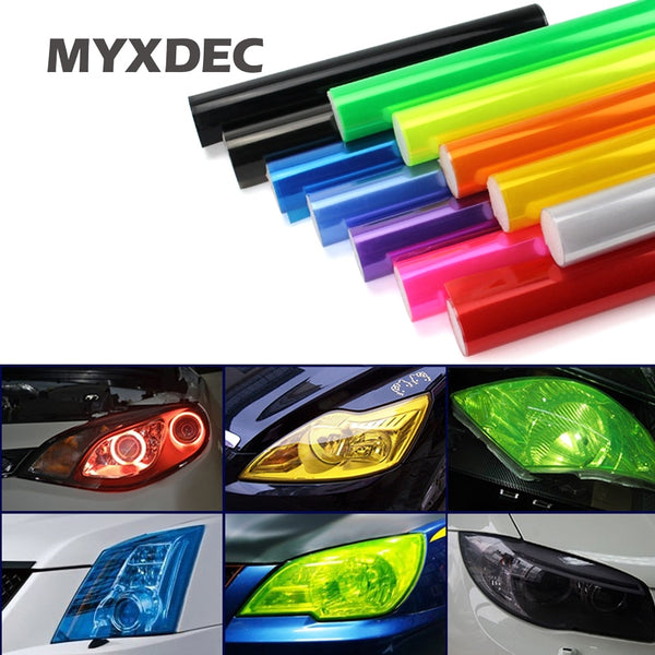 30cmx1m 12"x40" Auto Car Light Headlight Taillight Tint Vinyl Film Sticker Easy Stick Motorcycle Whole Car Decoration 12 Colors