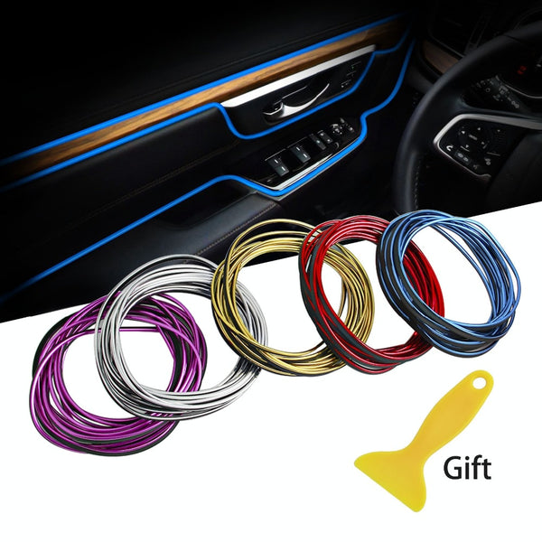 5M Car Styling Stickers and Decals Interior Mouldings Decoration 3D Thread Stickers Decoration Strips For Cars Auto Accessories