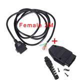 30cm/60cm/1.5m/2m 16 Pin Male / Female OBD2 II Connector Cable + OBD Male Plug Extender Opening Cable, 16pin Female Opening Wire