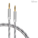 3.5mm Aux Audio Cable Male To Male Braided Cables Nylon Car Mobile Phone Connection Cable Cord Stereo Speaker Line In Adapter