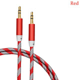 3.5mm Aux Audio Cable Male To Male Braided Cables Nylon Car Mobile Phone Connection Cable Cord Stereo Speaker Line In Adapter