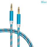 3.5mm Aux Audio Cable Male To Male Braided Cables Nylon Car Mobile Phone Connection Cable Cord Stereo Speaker Line In Adapter
