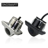 SINOSMART HD Universal Reversing Parking Backup Camera with Ultra-Thin Shell Stainless Metal Chrome Black 22.5mm