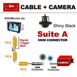 SINOSMART HD Universal Reversing Parking Backup Camera with Ultra-Thin Shell Stainless Metal Chrome Black 22.5mm