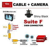 SINOSMART HD Universal Reversing Parking Backup Camera with Ultra-Thin Shell Stainless Metal Chrome Black 22.5mm